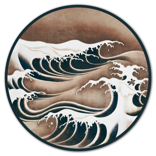 Runde Bilder - Kunstdrucke - Japanische Welle im Kreisformat